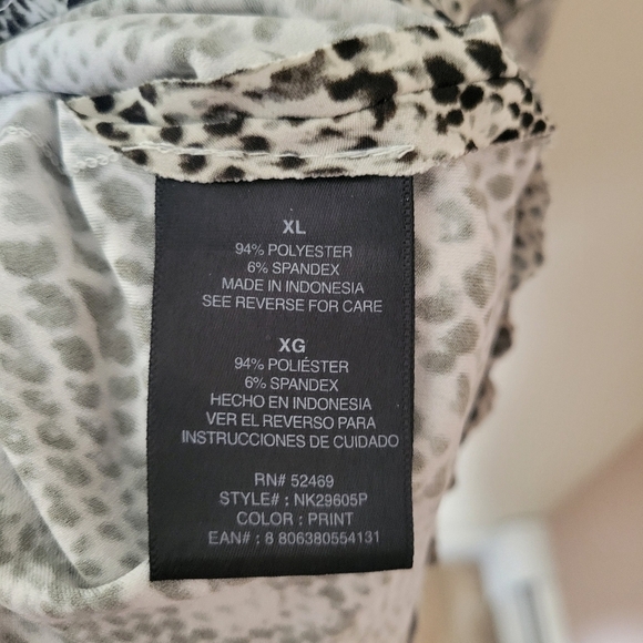 Norma Kamali Women's Cap Sleeve Snakeskin Print Jersey Wrap Dress Size XL - Picture 9 of 9